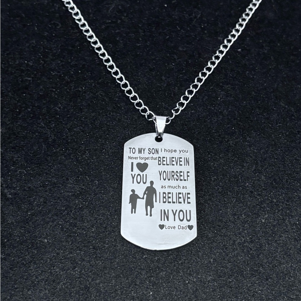 Men’s inspirational military dog tag Necklace